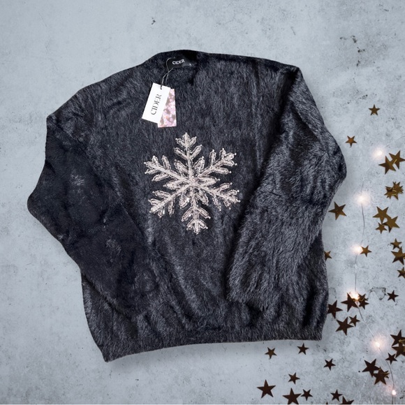 🆕NWT Shop Cider🍎 | Snowflake ❄️ Pattern Fluffy Sweater - Picture 2 of 9